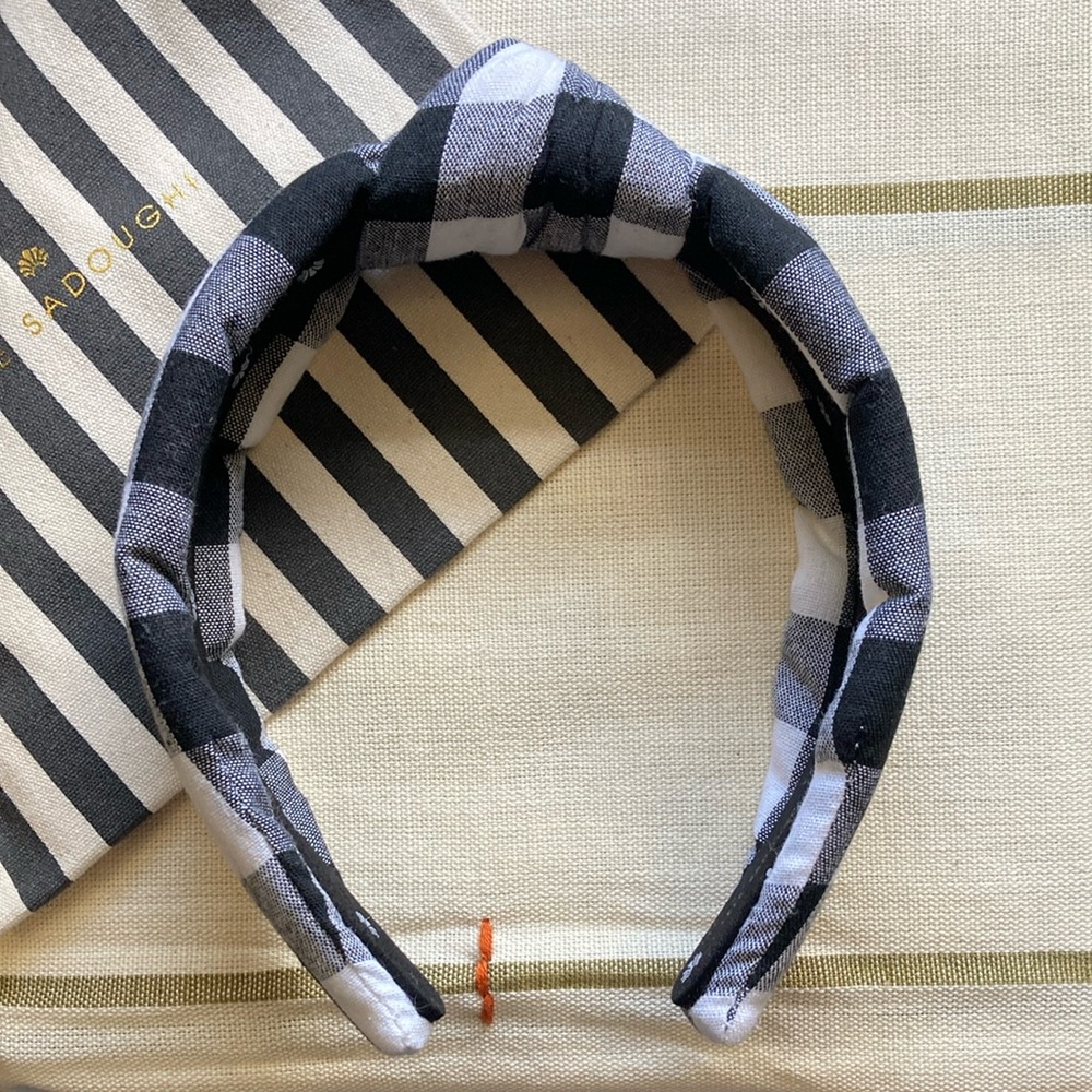 Lele Sadoughi Black and White Checkered Hair Accessory